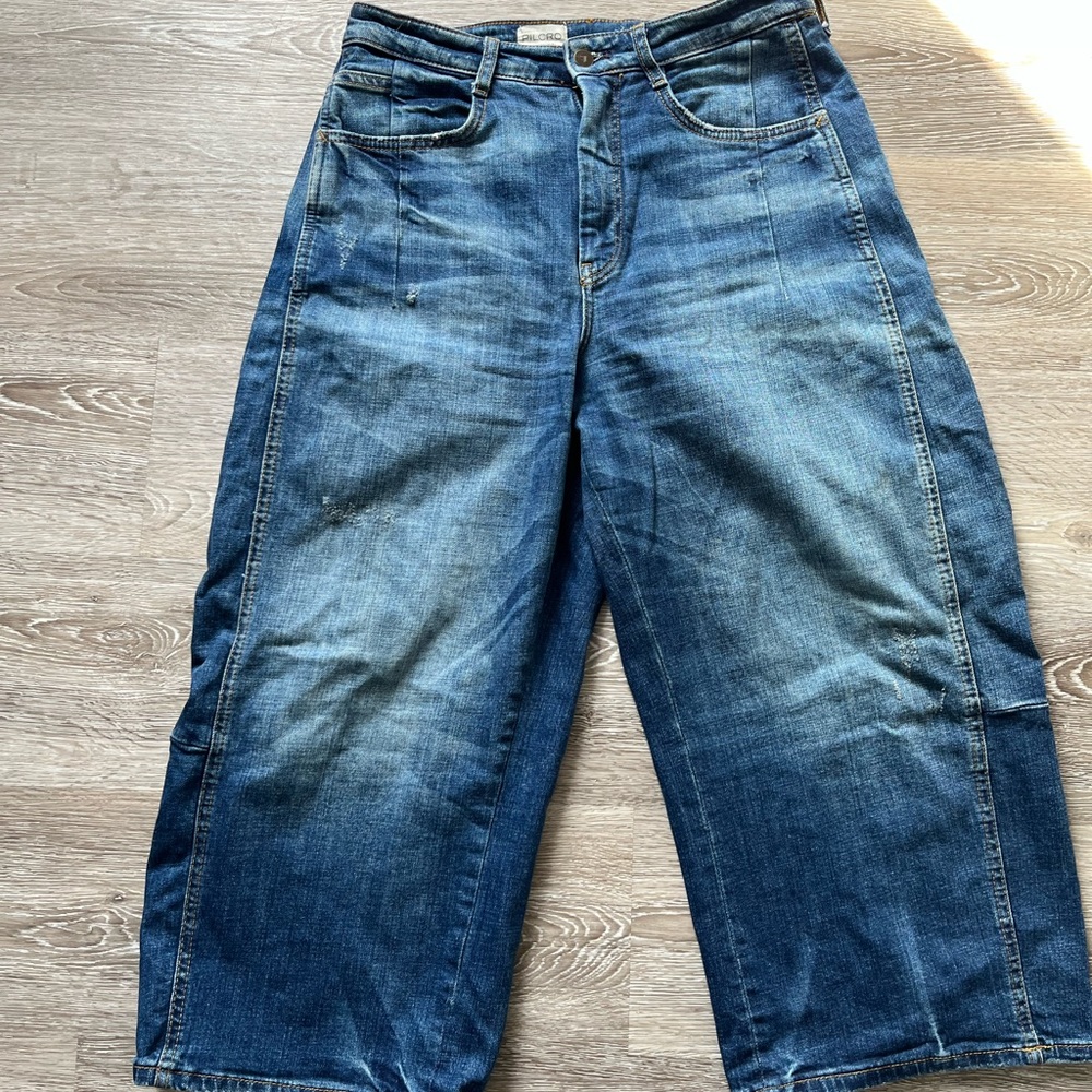 Anthropologie Pilcro and the Letterpress Barrel Leg Jeans | Cropped Denim 28P